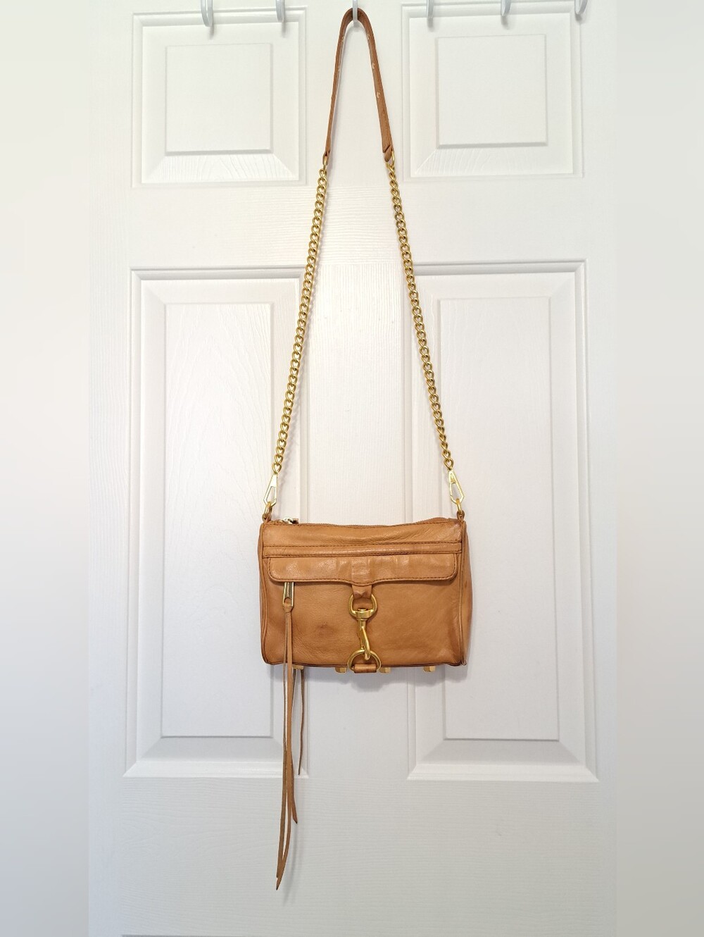 Rebecca Minkoff Tan Leather Mini MAC Crossbody Bag